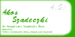 akos szadeczki business card