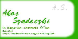 akos szadeczki business card